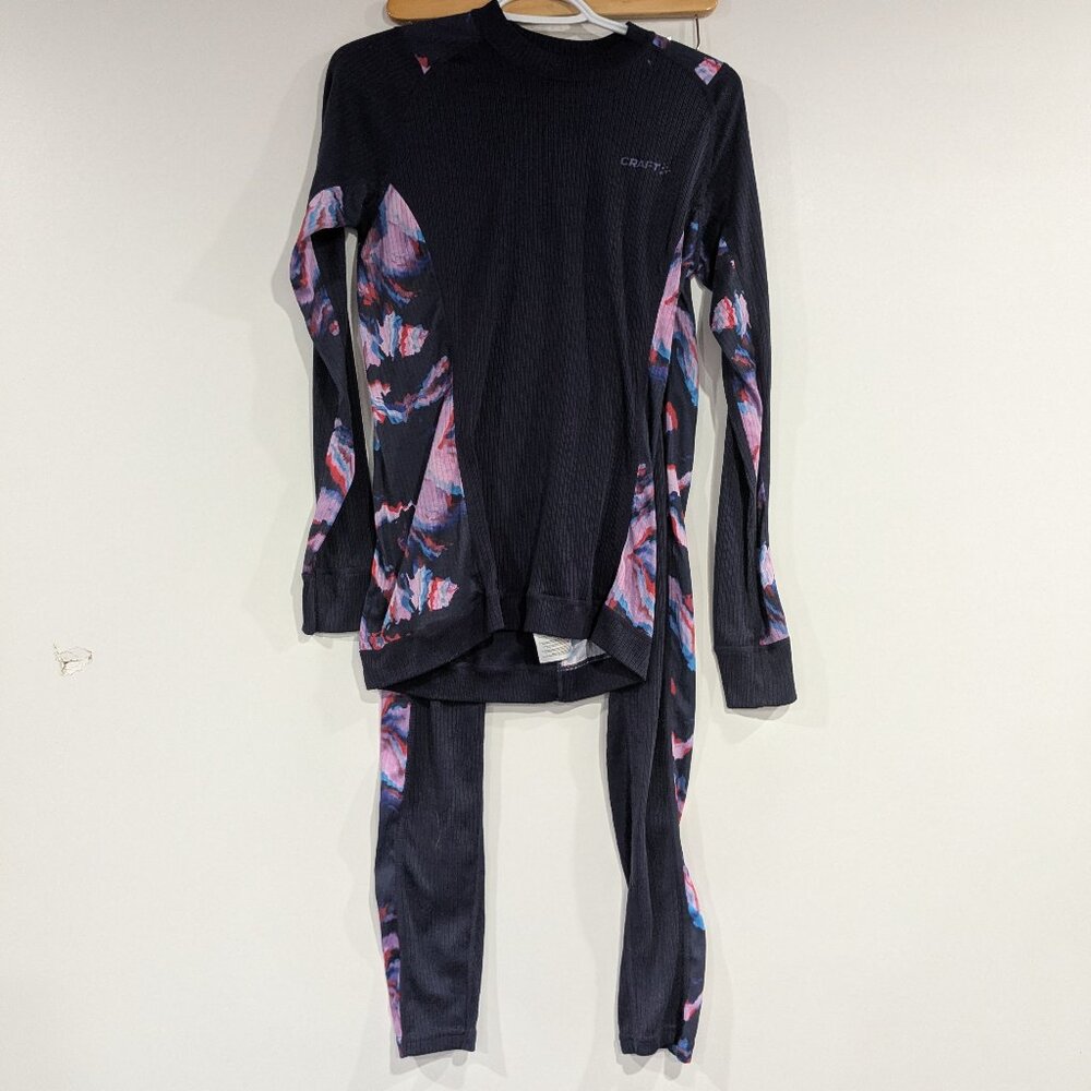 Craft Athletic Baselayer Top and Bottom Set Navy Blue Size Large
